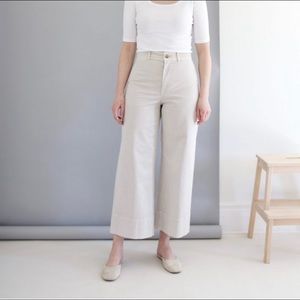 Everlane Wide-Leg Crop Chino in Sand size 10